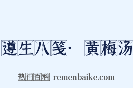 遵生八笺·黄梅汤是什么意思的图片